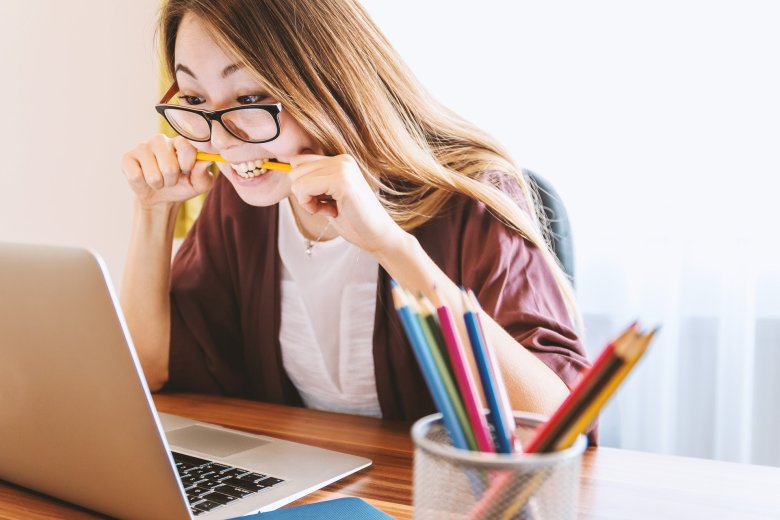 working in front of a computer